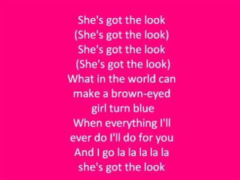 who sings she's got the look|she's got the look lyrics.